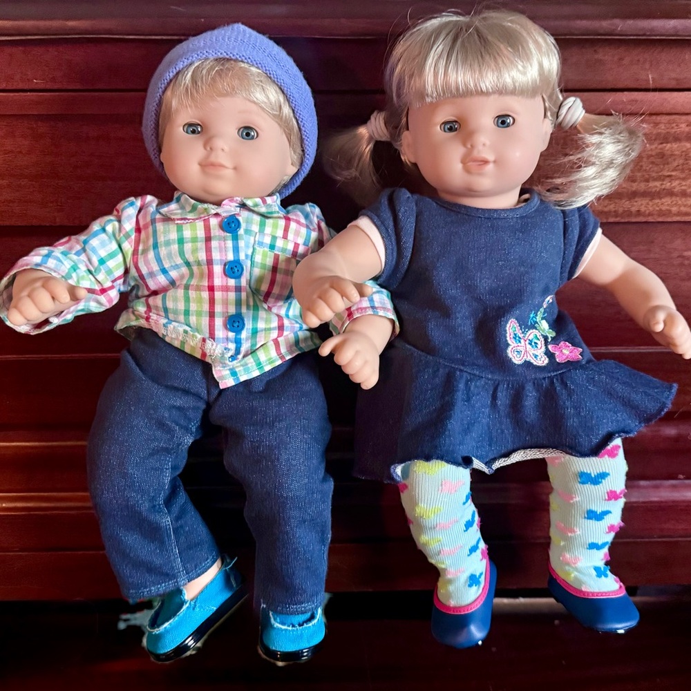 Adorable American Girl Bitty Baby Blonde Haired / Blue Eyed Twins- RETIRED